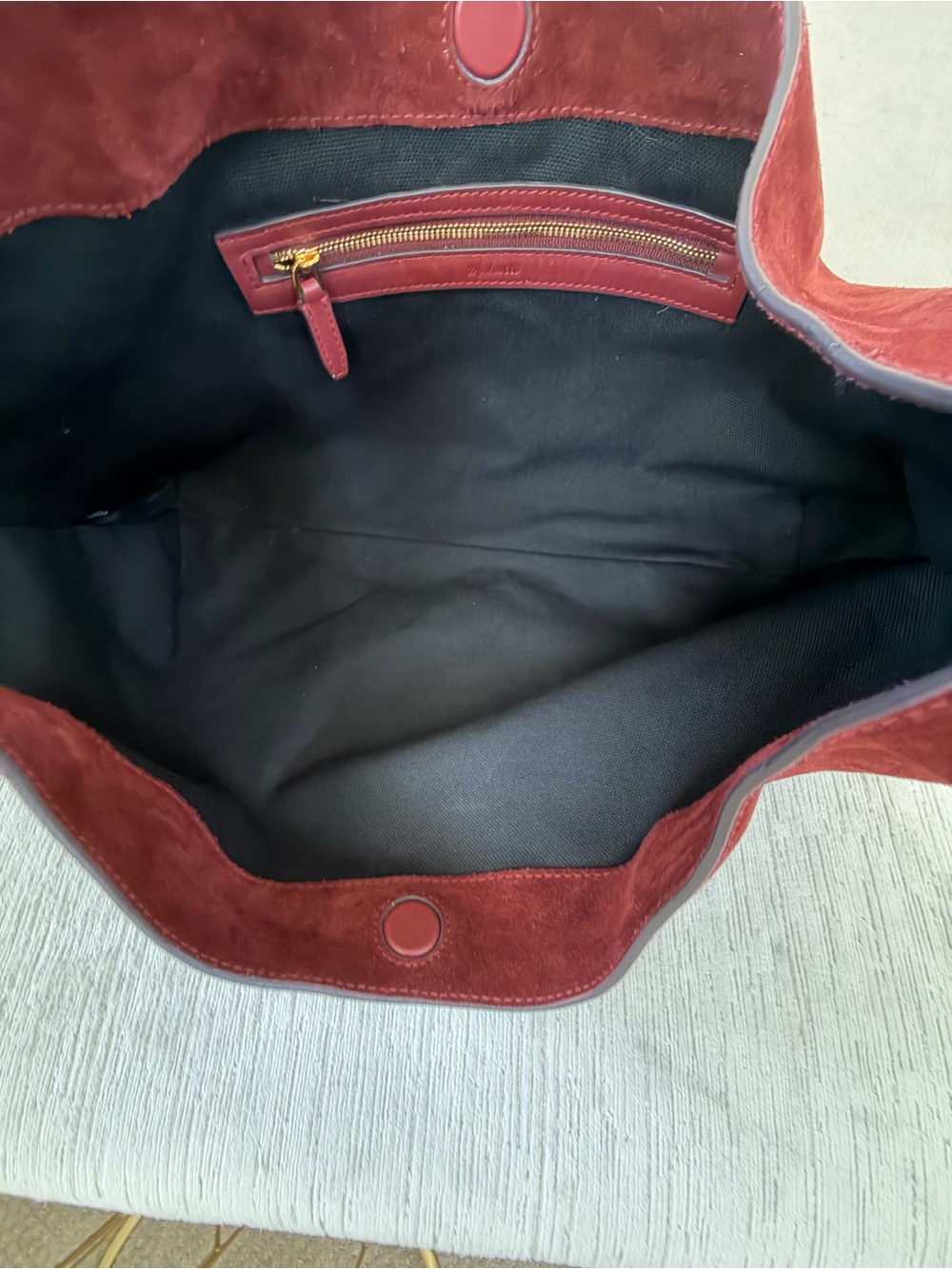Madewell Suede Miley Shoulder Bag Aged Wine Burgundy Leather Hobo NW348 - Picture 5 of 13